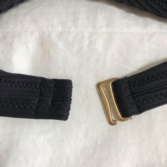 LANDS’ END Ribbed Bikini Top, Black Sz 6 NWOT - Picture 2 of 5